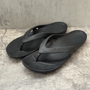 Crocs Womens Shoes Kadee Size 9M Thong Sandal Flip Flop Black